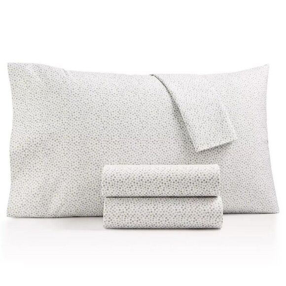 Martha Stewart Collection Essentials 3-Pc. Printed Micro Dot, Gray, Twin - Picture 1 of 2